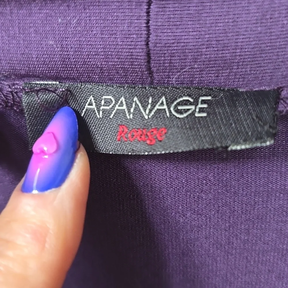 Apanage Rouge Purple Belted Drape Cardigan Size 10 - Picture 2 of 6